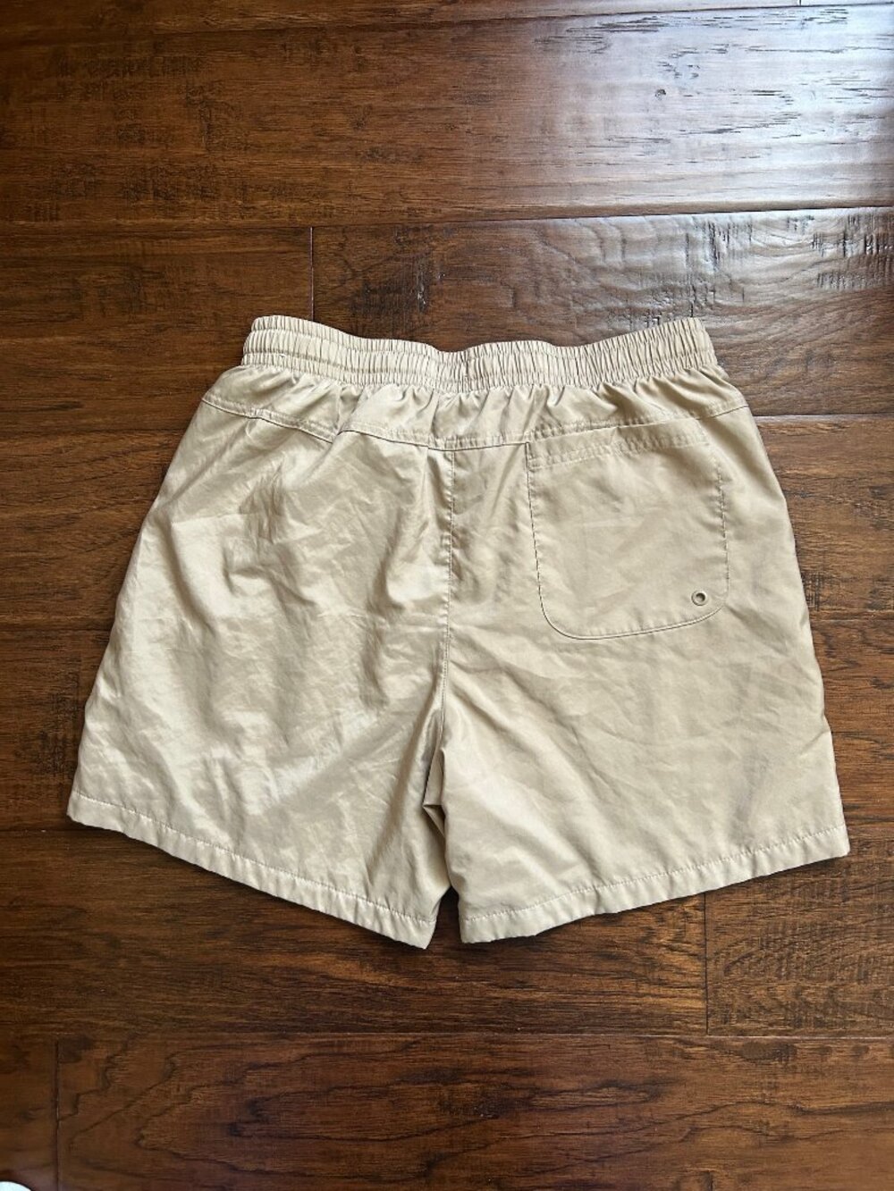 Nike mens tan khaki swim drawstring trunks running shorts lined size M medium - Picture 4 of 5